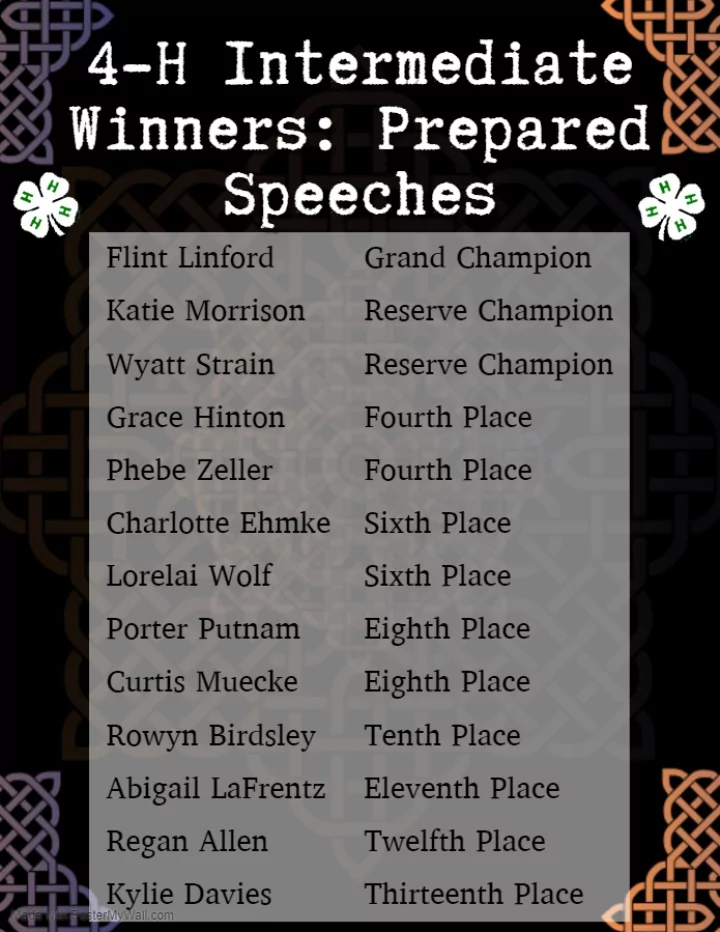 2020 impromptu presentations contest results