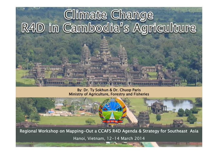 regional workshop on mapping out t a ccafs r4d d agenda