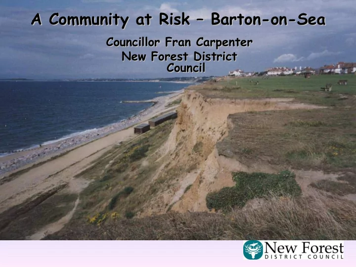 a community at risk barton on sea a community at risk