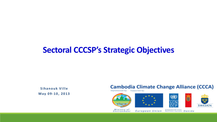 sectoral cccsp s strategic objectives