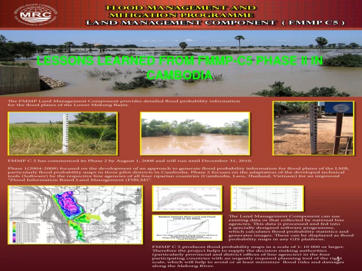 lessons learned from fmmp c5 phase ii in cambodia