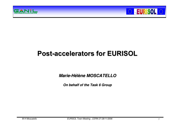 post accelerators accelerators for eurisol for eurisol