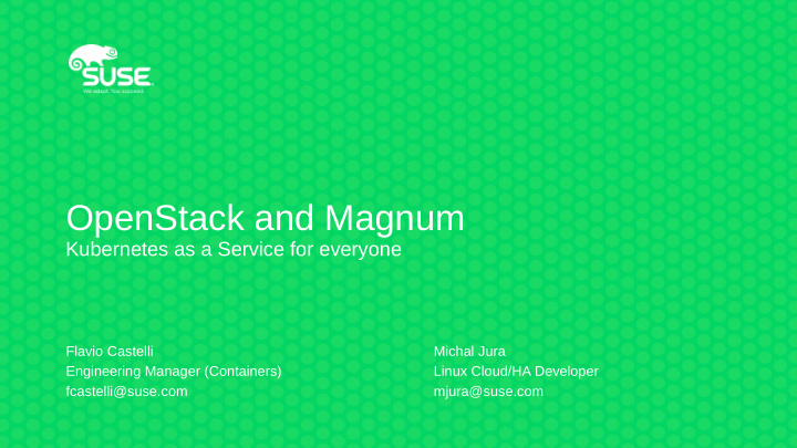 openstack and magnum
