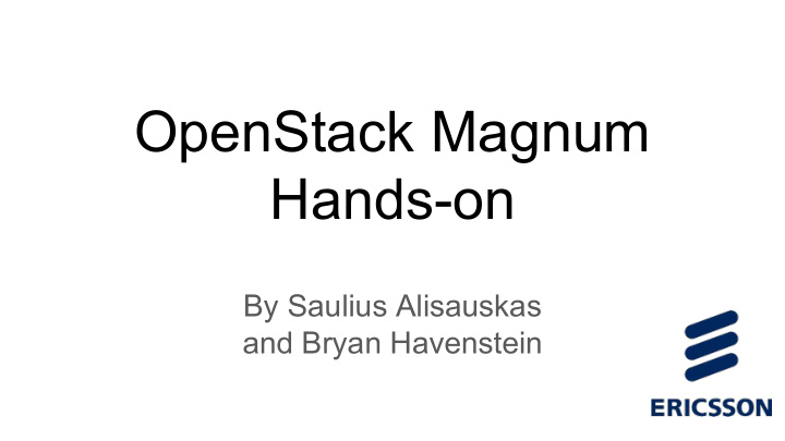 openstack magnum hands on