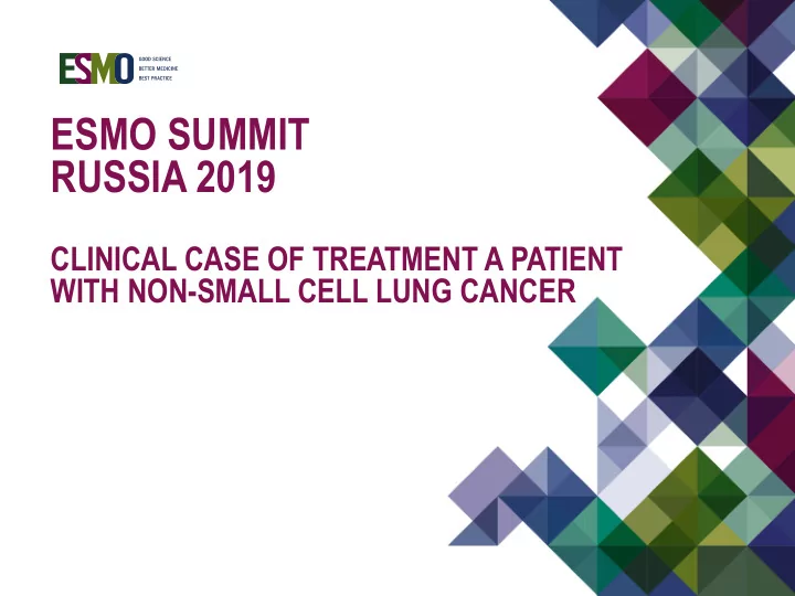 esmo summit russia 2019