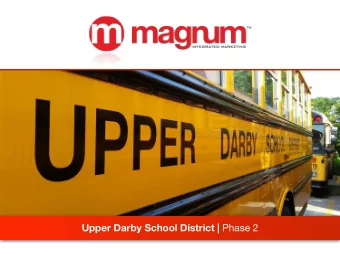Upper Darby School District | Phase 2  History of the Project  RFP for Branding Campaign Issued -