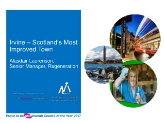 Irvine  Scotlands Most  Improved Town  Add Title Here  Alasdair Laurenson,  Add name of