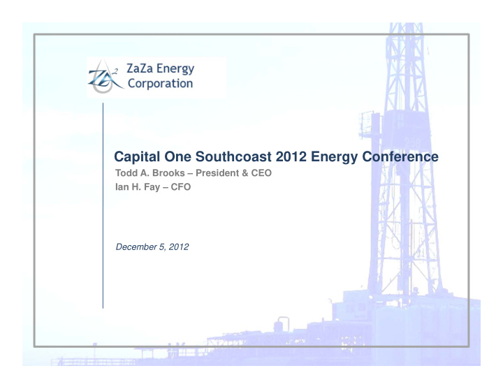 capital one southcoast 2012 energy conference