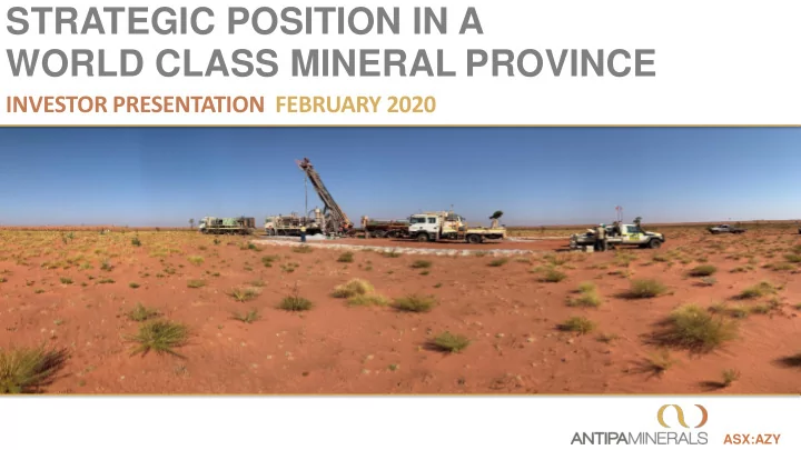 world class mineral province