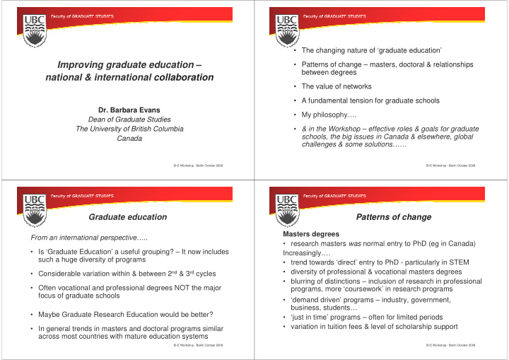 improving graduate education