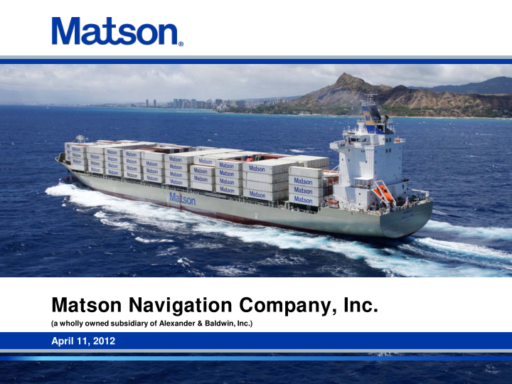 matson navigation company inc
