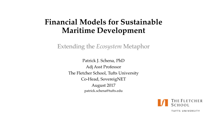 financial models for sustainable maritime development