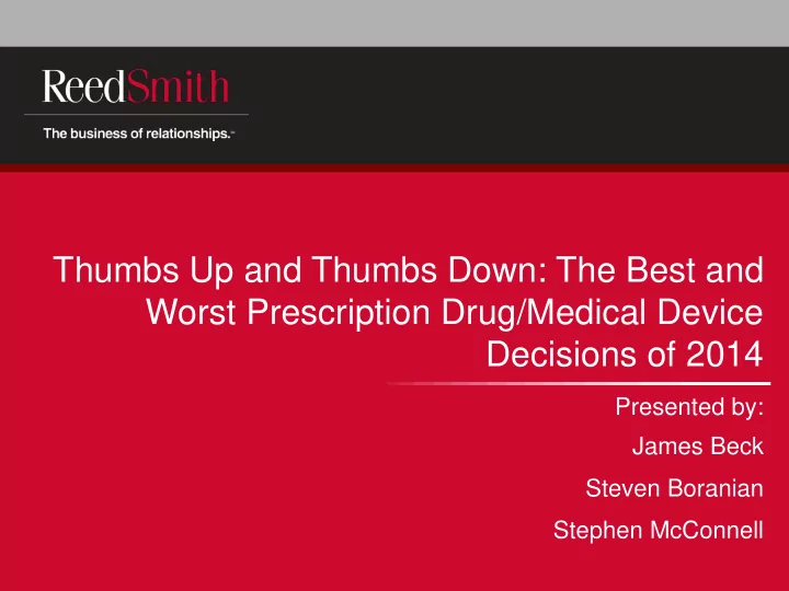 thumbs up and thumbs down the best and worst prescription