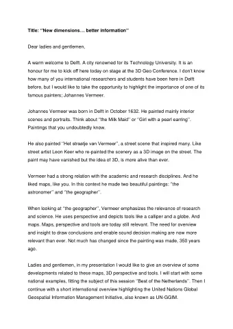 Title: New dimensions better information   Dear ladies and gentlemen,  A warm