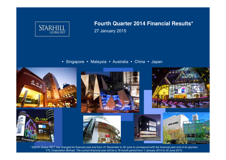 fourth quarter 2014 financial results