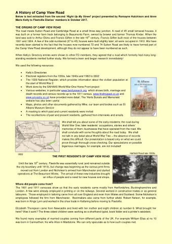 THE ORIGINS OF CAMP VIEW ROAD  The road meets Sutton Road and Cambridge Road at a small three-way