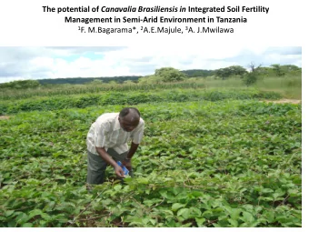The potential of Canavalia Brasiliensis in Integrated Soil Fertility Management in Semi-Arid