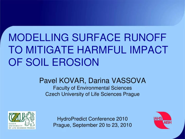 of soil erosion
