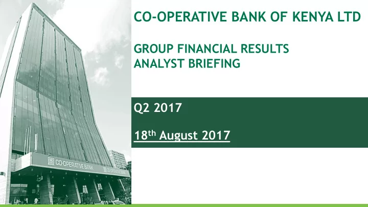 co operative bank of kenya ltd