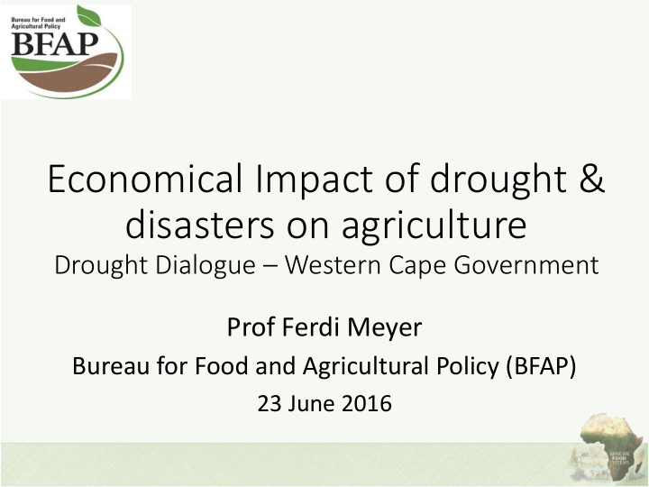 economical impact of drought