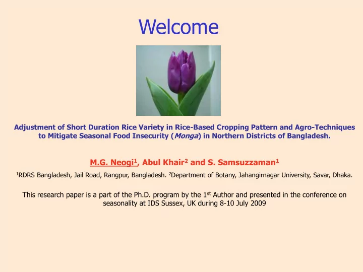 welcome