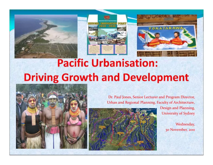 dr paul jones senior lecturer and program director urban
