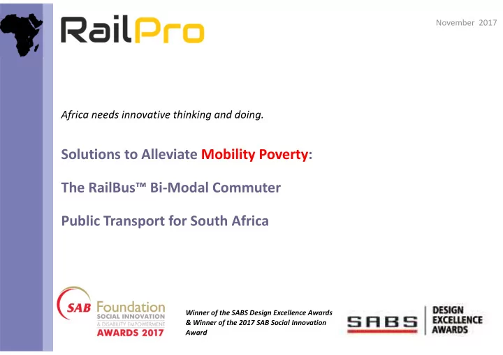 solutions to alleviate mobility poverty the railbus bi