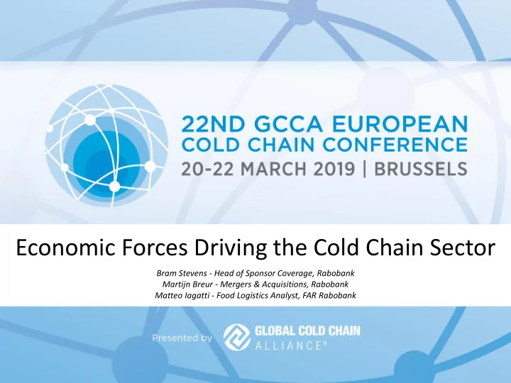 economic forces driving the cold chain sector