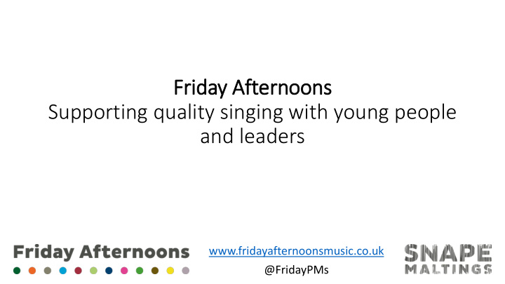 supporting quality singing with young people