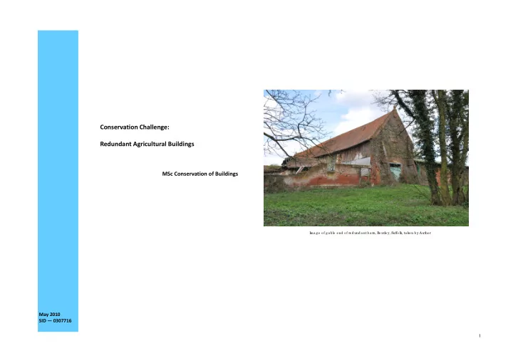 conservation challenge redundant agricultural buildings