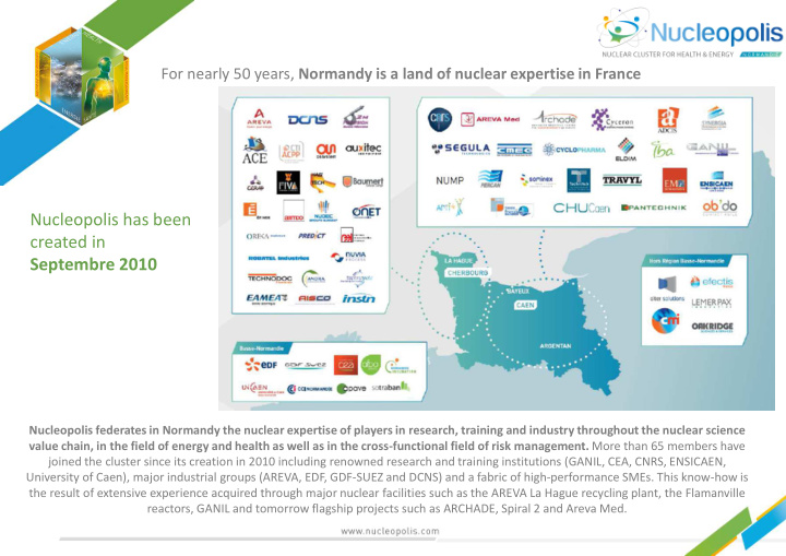 nucleopolis has been created in septembre 2010