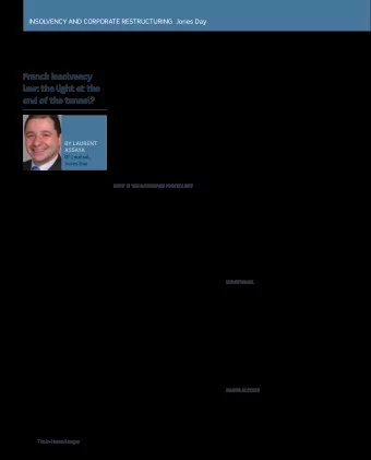 French insolvency  LESS THAN THREE YEARS AFTER THE INTRODUCTION 1) It can, in effect, provide for