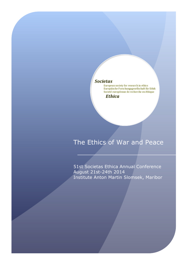 the ethics of war and peace