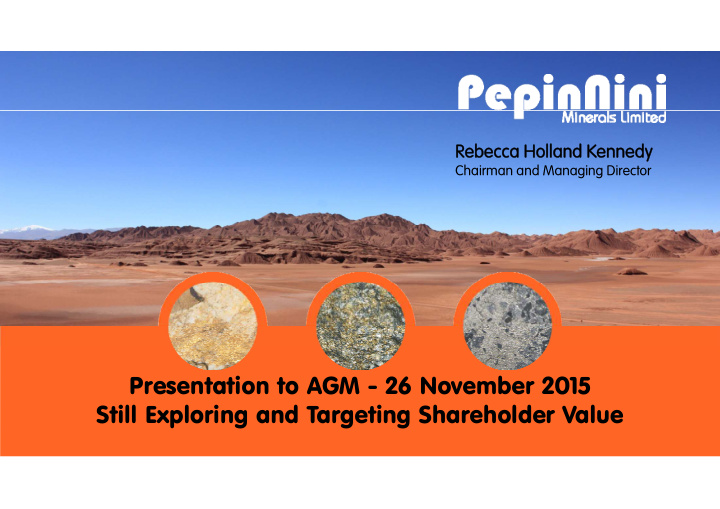 presentation to agm 26 november 2015 still exploring and