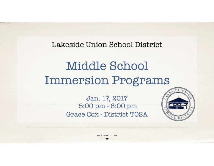 middle school immersion programs