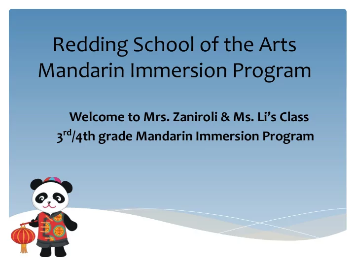 redding school of the arts mandarin immersion program