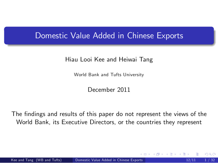 domestic value added in chinese exports