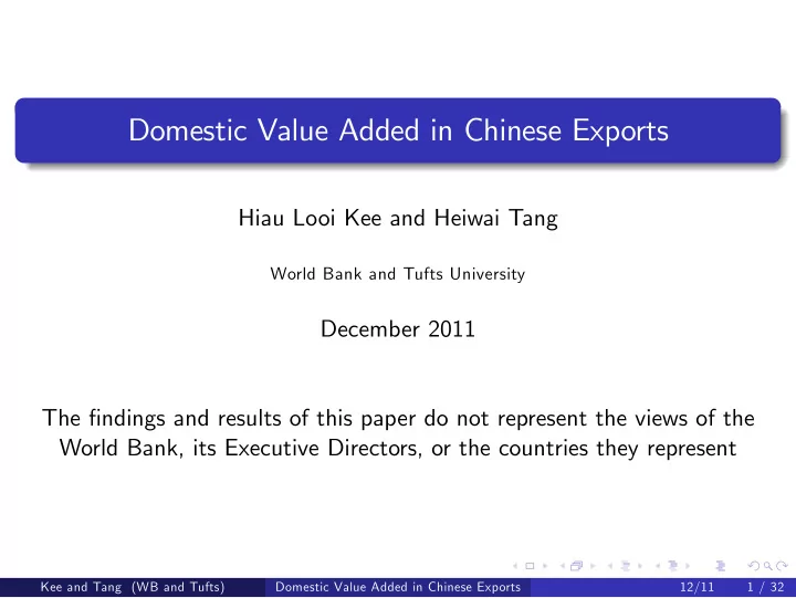 domestic value added in chinese exports