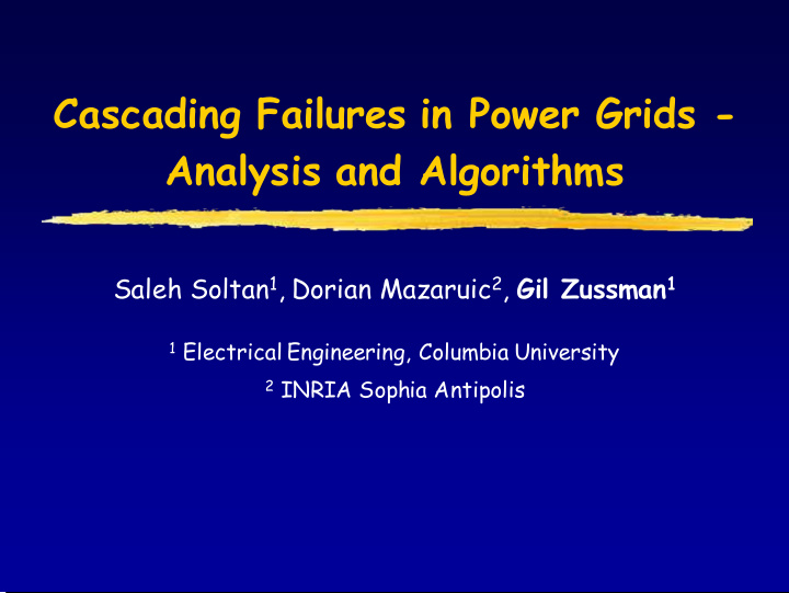 cascading failures in power grids