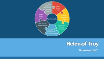 November 2017  Forward Looking Statements and Non-GAAP Information  Forward Looking Statements: