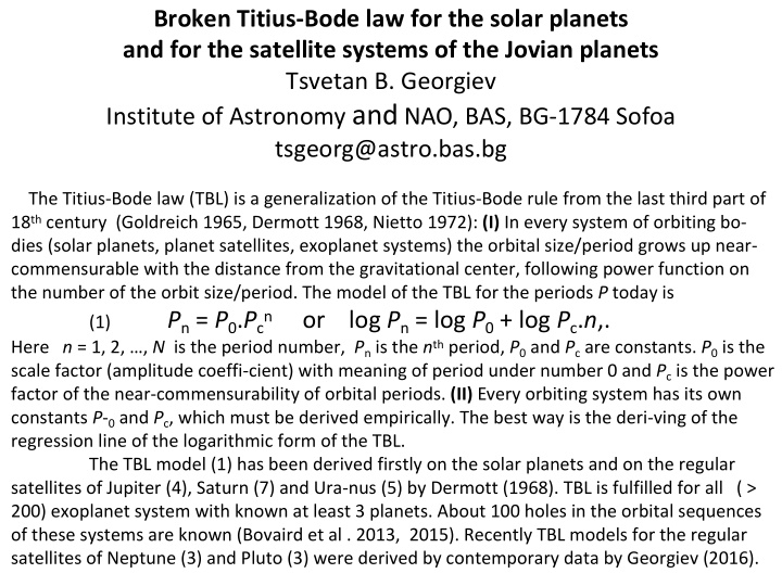 meaning of the tbl when the distance from the sun