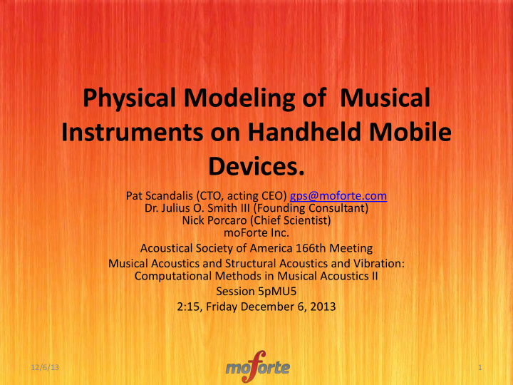 physical modeling of musical