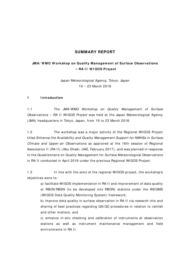 summary report