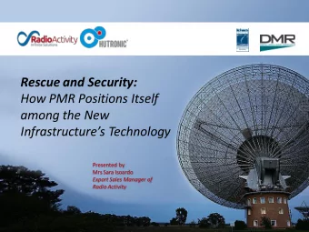 among the New Infrastructures Technology  Presented by  Mrs Sara Isoardo  Export Sales Manager