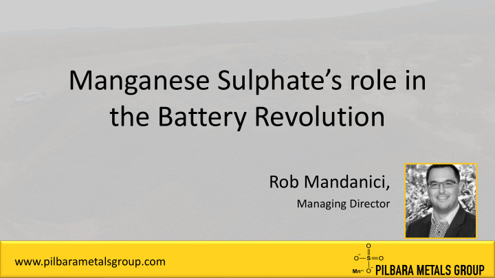 manganese sulphate s role in