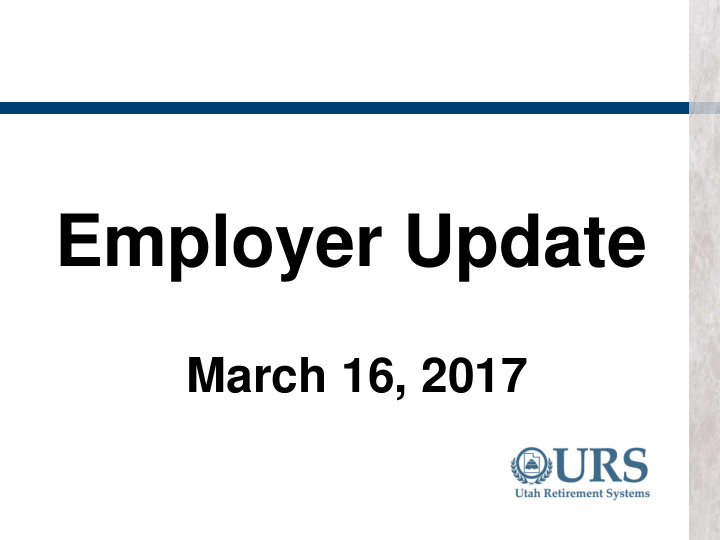 employer update