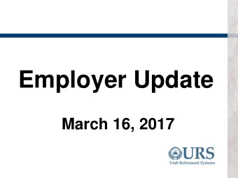 Employer Update  March 16, 2017  Employer Update  Employer Update  Employer Update  2017 Best