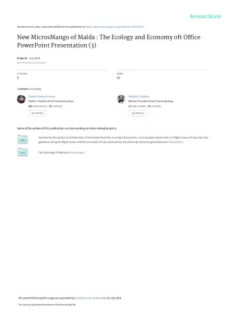 New MicrosMango of Malda : The Ecology and Economy oft Office  PowerPoint Presentation (3) Preprint