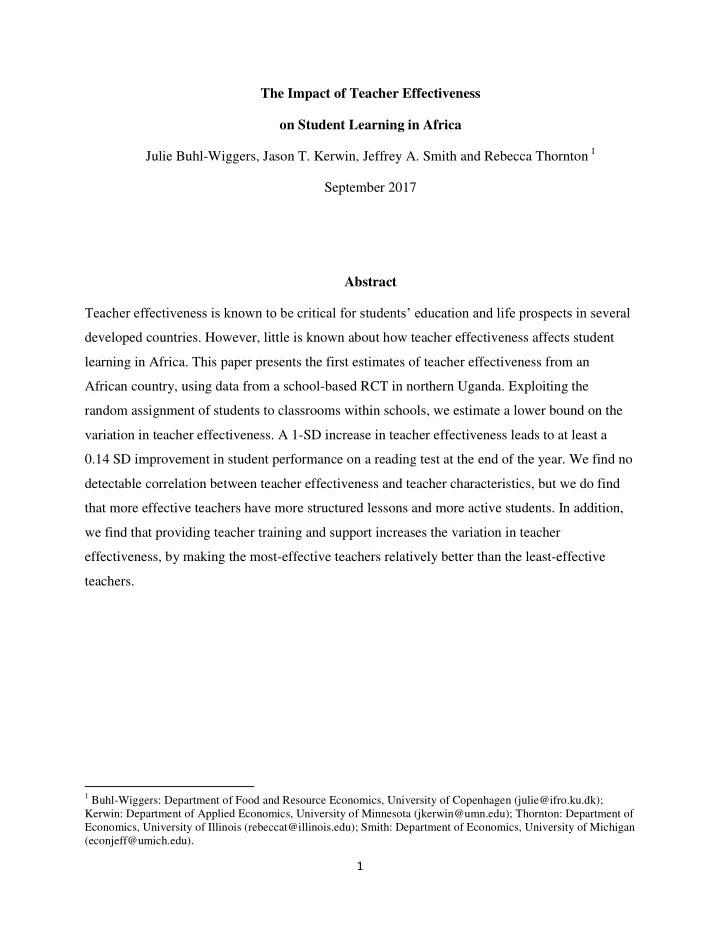 the impact of teacher effectiveness on student learning