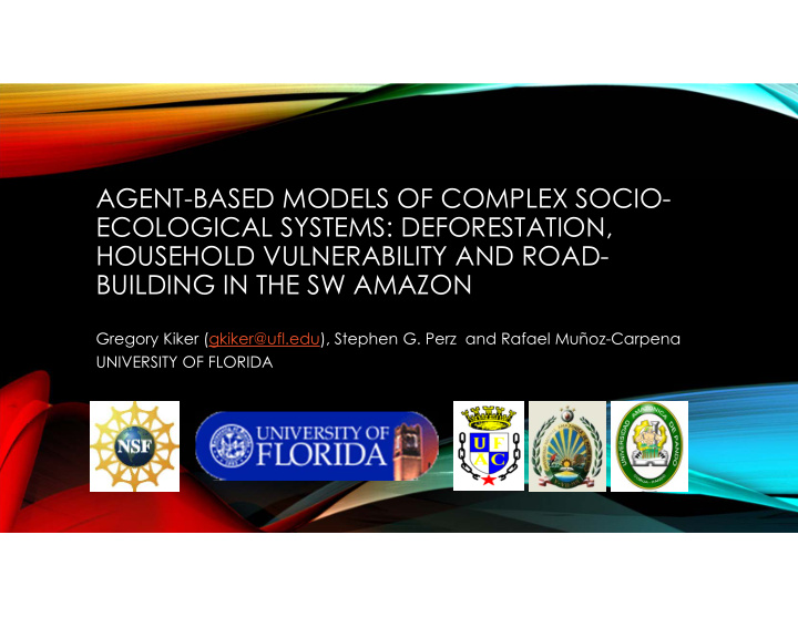 agent based models of complex socio ecological systems